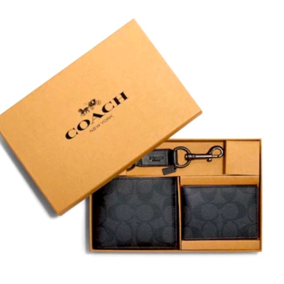 NWT Coach Boxed 3 in 1 Wallet Gift Set in Signature Canvas Black - Picture 9 of 9